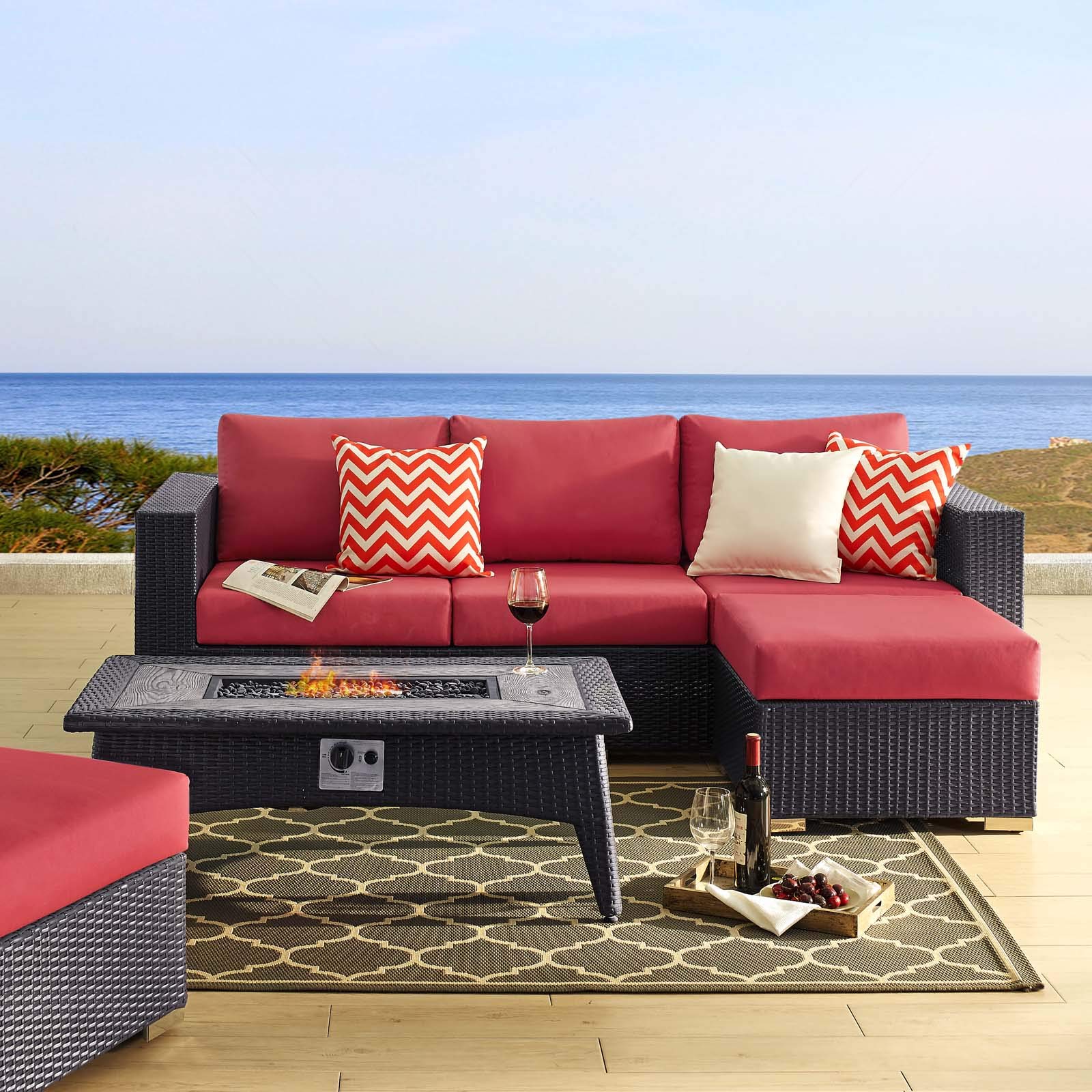 fire pits | Ergode Convene Outdoor Patio Furniture Set | Fire Table | Stylish Aluminum Frames | Water & UV-Resistant Cushions | CSA Certified Propane Gas Fire Pit | Perfect for Entertaining & Relaxation | casafoyer.myshopify.com