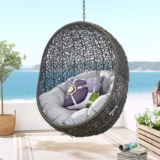 porch swings | Ergode Hide Outdoor Patio Swing Chair | Sunbrella Fabric Cushion | Durable Steel Frame | Perfect for Patio, Backyard, Porch, Poolside | Indoor/Outdoor Use | Gray | casafoyer.myshopify.com