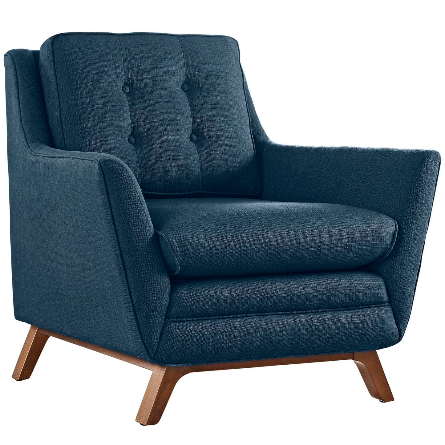 sofas | CasaFoyer Beguile Collection | Elegant Curved Armchair & Loveseat Set | Plush Cushions | Tufted Back | Walnut-Stained Base | Perfect for Living Room or Lounge | casafoyer.myshopify.com