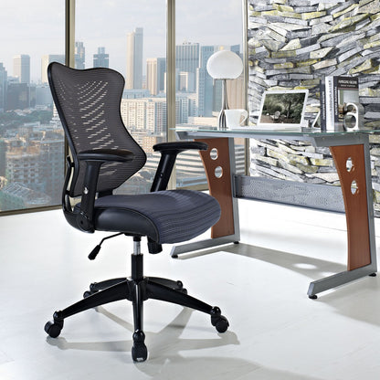 home office desk chairs | CasaFoyer Clutch Office Chair | Ultimate Comfort & Style | Ergonomic Mesh Back | Plush Waterfall Seat | Lumbar Support | Curved Seat | Ideal for Taller Individuals | Black Mesh Back & Leatherette Seat | casafoyer.myshopify.com