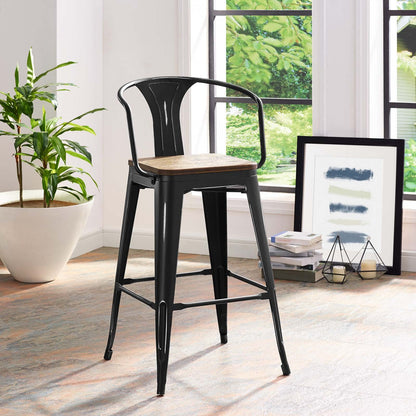 barstools | CasaFoyer Promenade Arm Bamboo & Metal Bar Stool | Vintage Steel Finish | Industrial Modern Design | Enhance Your Space with Exceptionalism | casafoyer.myshopify.com