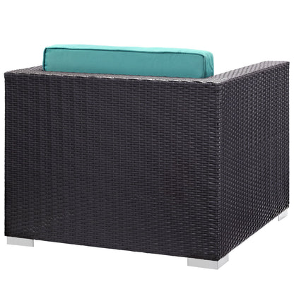 kitchen and dining room sets | CasaFoyer Convene Outdoor Sectional Set | Rattan & Aluminum Frame | All-Weather Cushions | Patio Sofa, Armchair, Ottoman, Side Table | casafoyer.myshopify.com