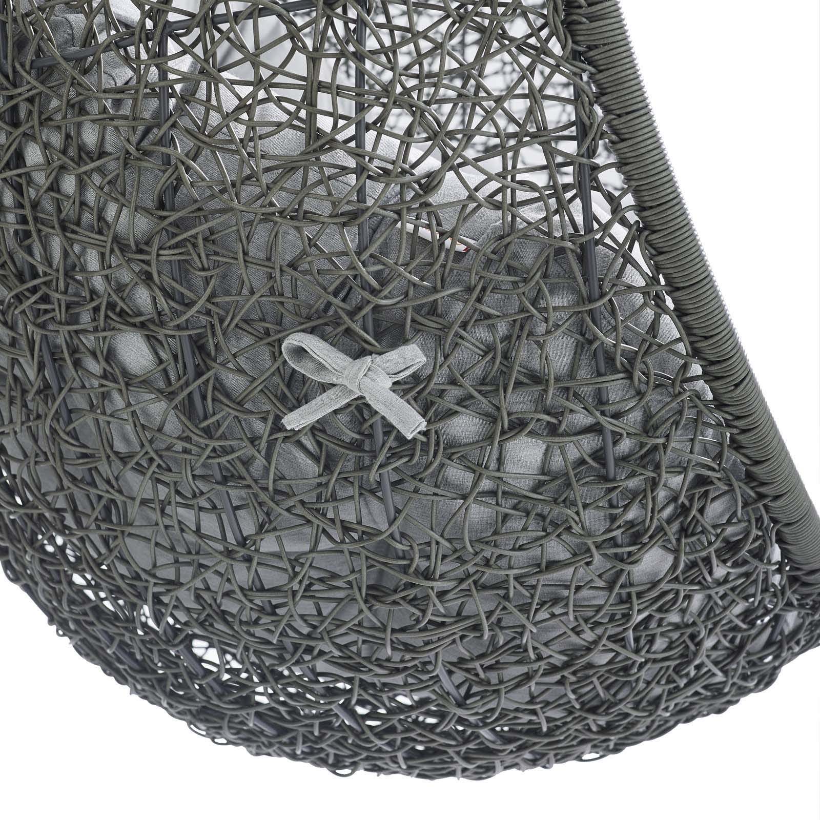 porch swings | Ergode Hide Swing Chair with Stand | Tranquil Island Getaway | All-Weather Sunbrella Cushion | Indoor/Outdoor Hammock | Patio, Porch, Backyard | Gray | casafoyer.myshopify.com