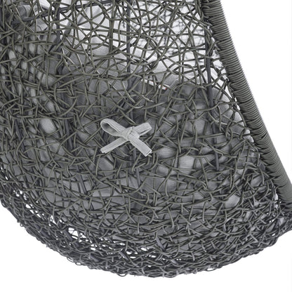 porch swings | Ergode Hide Swing Chair with Stand | Tranquil Island Getaway | All-Weather Sunbrella Cushion | Indoor/Outdoor Hammock | Patio, Porch, Backyard | Gray | casafoyer.myshopify.com