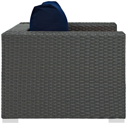 Patio Furniture Sets | Sojourn Outdoor Patio Arm Chair | Sunbrella Fabric | Synthetic Rattan | UV Protection | Aluminum Frame | casafoyer.myshopify.com