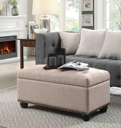 Ottoman | Designs4Comfort 7th Avenue | Nailhead Trim Storage Ottoman | Versatile Bench with Extra Storage | Enhance Your Decor | casafoyer.myshopify.com