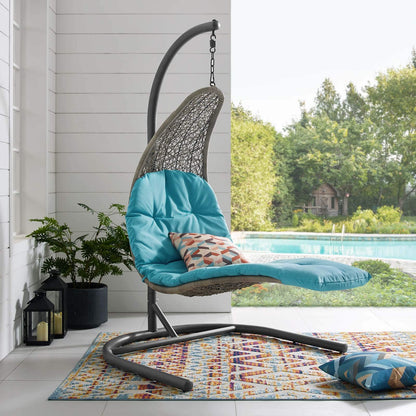 executive chairs | CasaFoyer Outdoor Patio Hanging Chaise Lounge Swing Chair | Stylish & Comfortable All-Weather Lounger | Light Gray & Tan Weave | 264 lbs Weight Capacity | casafoyer.myshopify.com