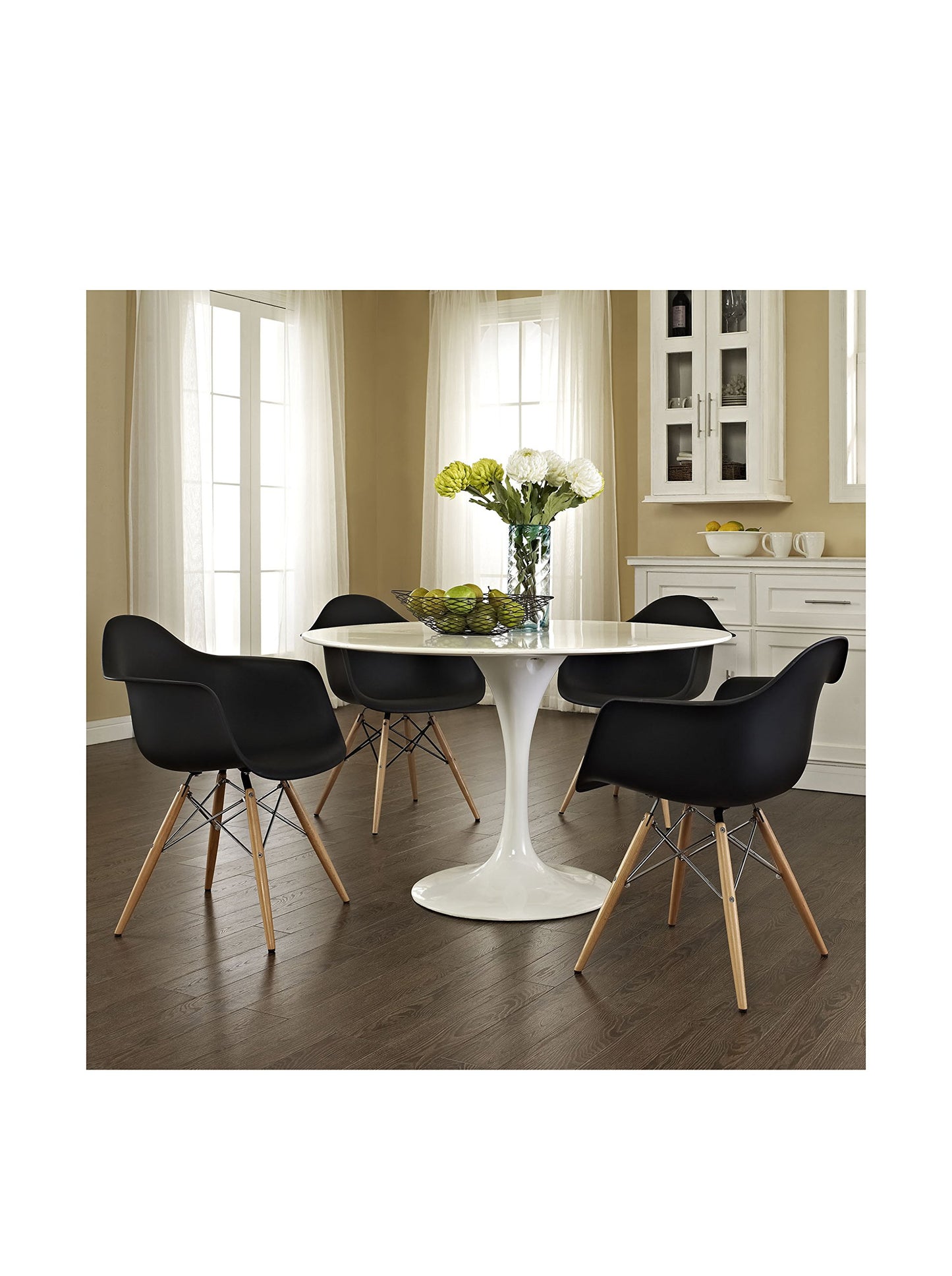 home office desk chairs | CasaFoyer Wood Pyramid Armchair Set of 4 | Molded Plastic Seat | Sturdy Solid Wood Base | Unique Pyramid Shape | Enhance Aesthetic Appeal | casafoyer.myshopify.com