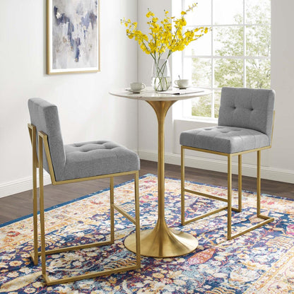 barstools | CasaFoyer Privy Bar Stool Set of 2 | Elegant Art Deco Design | Gold Stainless Steel Base | Modern Fabric Upholstery | No Assembly Required | casafoyer.myshopify.com