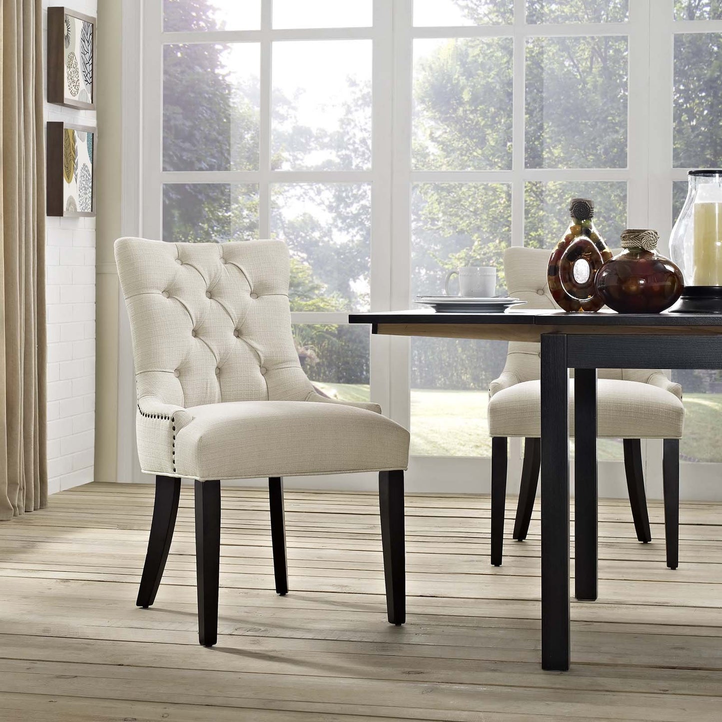 home office desk chairs | CasaFoyer Regent Tufted Button Upholstered Fabric Parsons Dining Chair | Elegant & Comfortable | Beige | Dining, Living Rooms, Offices | casafoyer.myshopify.com