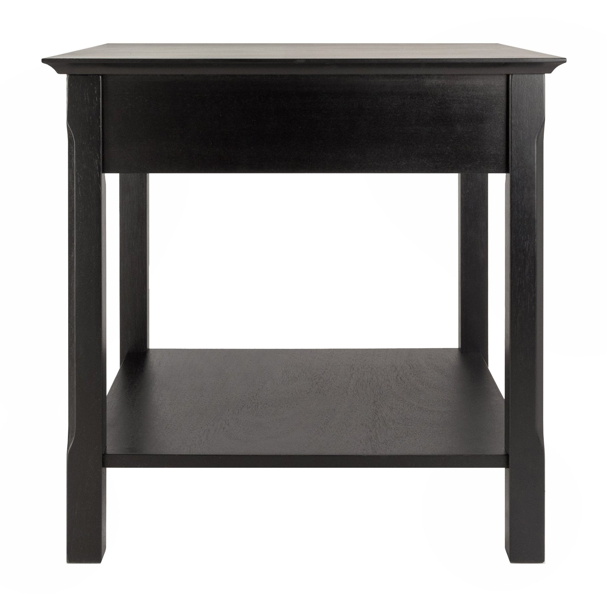 Shelf | Ergode Timber End Table | Versatile & Timeless Furniture | Drawer & Shelf | Black Finish | Contemporary Storage for Den or Living Room | casafoyer.myshopify.com