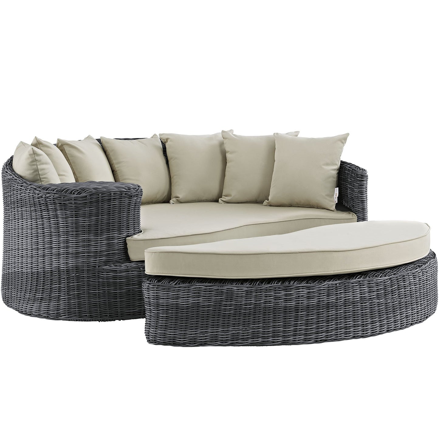 sofas | CasaFoyer Summon Outdoor Patio Sectional Daybed | Luxurious Comfort | Top-Notch Quality | Two-Tone Rattan | Sunbrella Cushions | UV Protection | Powder-Coated Aluminum Frame | casafoyer.myshopify.com