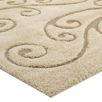 Carpet & Rugs | CasaFoyer Sprout Scrolling Vine Area Rug | Modern Design | Durable Construction | Non-Shedding | Stain-Resistant | 5x8 Size | Cream and Beige | casafoyer.myshopify.com