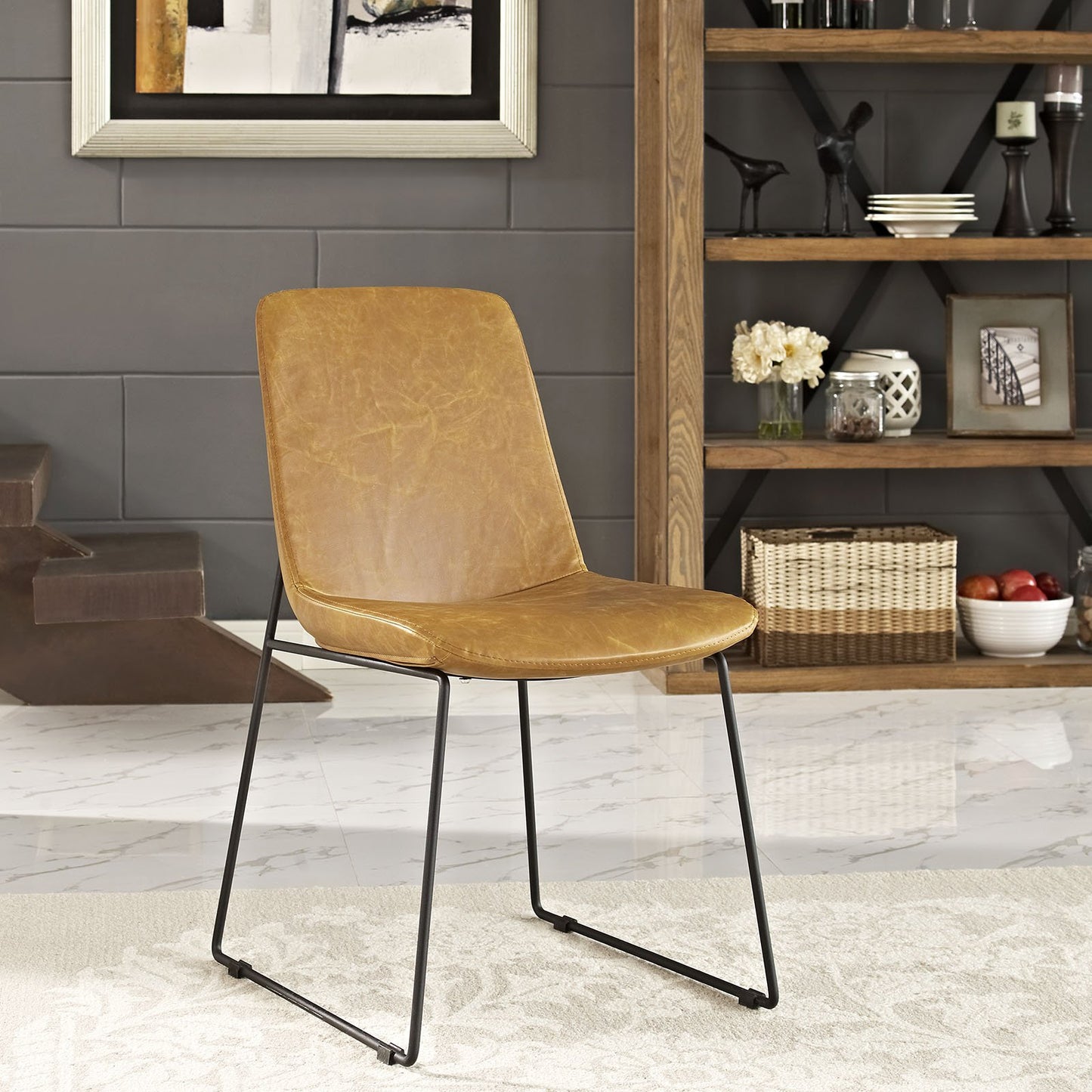 home office desk chairs | CasaFoyer Invite Guest Chair | Elegant & Sophisticated | Steel Sled Base | Padded Faux Leather Upholstery | Home & Office | Set of 1 | casafoyer.myshopify.com