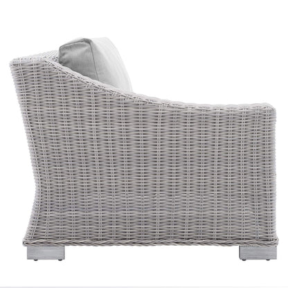 patio bistro sets | CasaFoyer Conway Outdoor Patio Wicker Rattan Left-Arm Sectional Sofa Chair | Light Gray | UV-Resistant | Modular Design | Powder-Coated Aluminum Frame | Sunbrella Fabric | Water-Resistant | 300 lbs Weight Capacity | casafoyer.myshopify.com