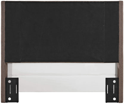 Patio Furniture Sets | Casey Bedset | Wingback Headboard | Dove Gray Linen | Antique Nickel Trim | Full/Queen Size | Sturdy Frame | Easy Assembly | casafoyer.myshopify.com
