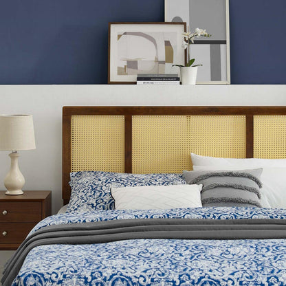 Bed | CasaFoyer Delmare Cane Woven Rattan Full Headboard | Tropical & Peaceful Atmosphere | Mid-Century Modern & Organic Aesthetic | Interchangeable with Billie & Margo Collections | Durable & Stylish | Assembly Required | casafoyer.myshopify.com