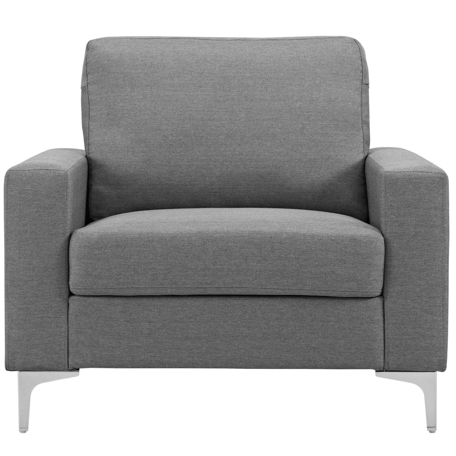 home office desk chairs | CasaFoyer Allure Armchair | Sleek Design | Soft Polyester Cushions | Steel Legs | Modern Aesthetic | Perfect for Relaxation | Contemporary Homes | Gray | casafoyer.myshopify.com