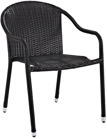 Patio Furniture Sets | CasaFoyers Palm Harbor Collection | Outdoor Wicker Stackable Chairs - Set of 4 Brown | Stylish, Cozy, Convenient Storage | Perfect for Backyard Retreat | casafoyer.myshopify.com