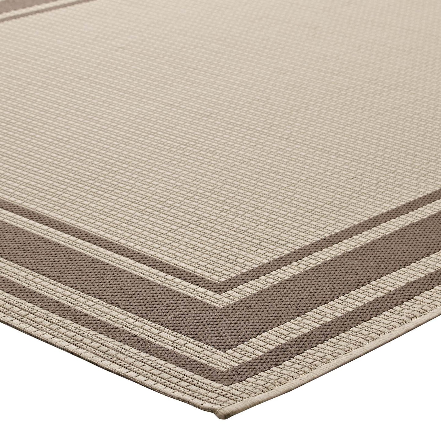 Carpet & Rugs | CasaFoyer Rim Solid Border Borderline Indoor/Outdoor Area Rug | Durable & Fade Resistant | 8x10 | Soft Polypropylene | Light & Dark Beige | casafoyer.myshopify.com