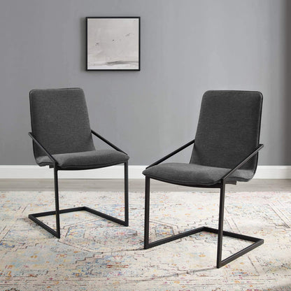 home office desk chairs | CasaFoyer Pitch Performance Fabric Upholstered Dining Armchair Set of 2 | Elegant & Durable | Matte Black Stainless Steel Frame | Comfortable Foam Seat | 330 lbs Weight Capacity | casafoyer.myshopify.com