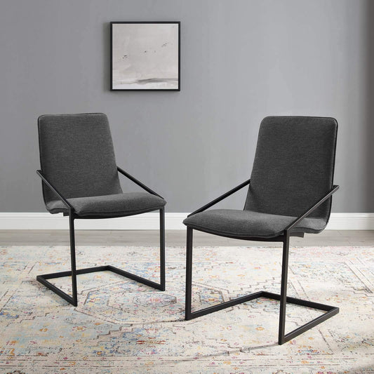 home office desk chairs | CasaFoyer Pitch Performance Fabric Upholstered Dining Armchair Set of 2 | Elegant & Durable | Matte Black Stainless Steel Frame | Comfortable Foam Seat | 330 lbs Weight Capacity | casafoyer.myshopify.com