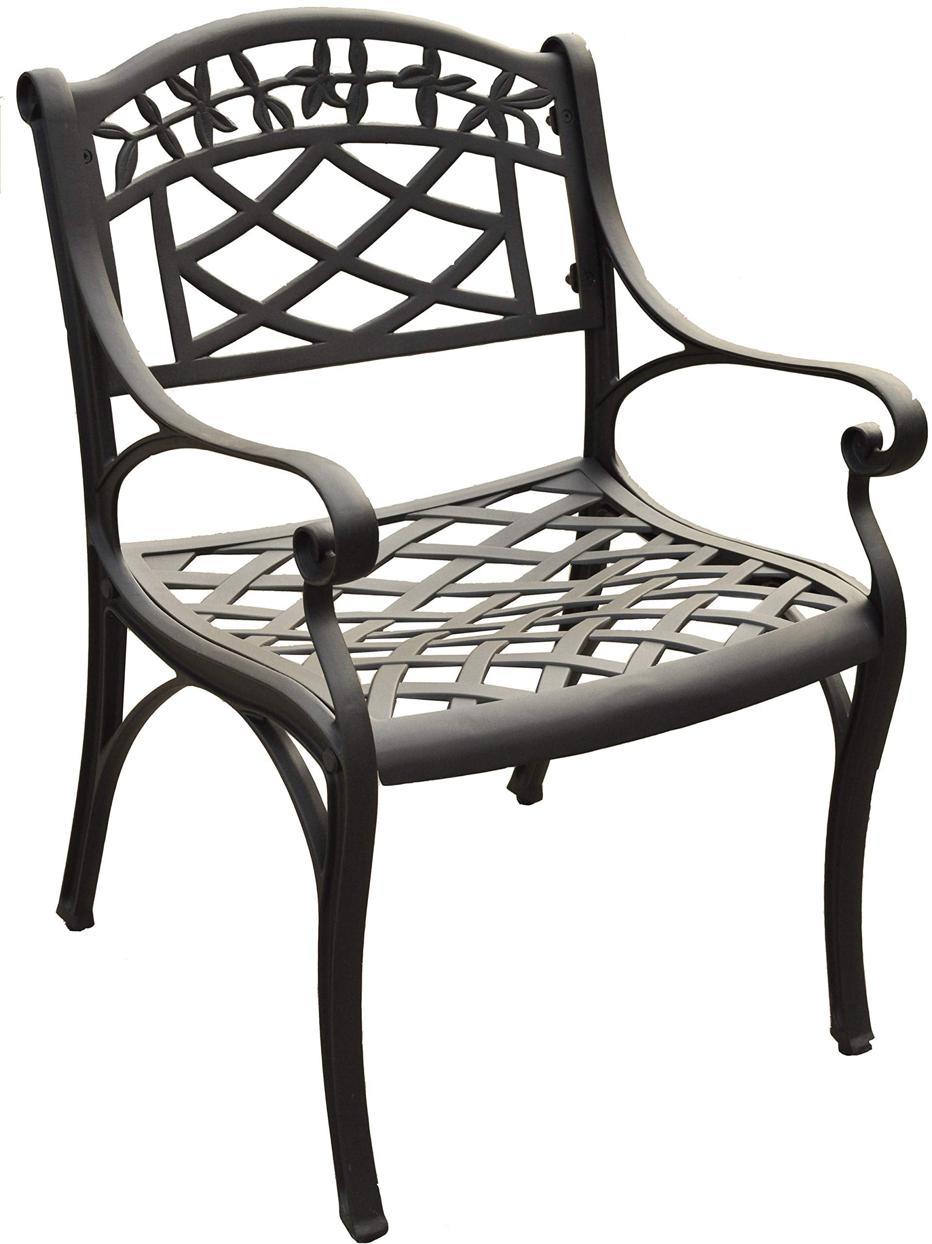 Patio Furniture Sets | Heavy-Duty Aluminum Outdoor Dining Set | Charcoal Black Finish | Contoured Seats | 5-Piece Set | casafoyer.myshopify.com