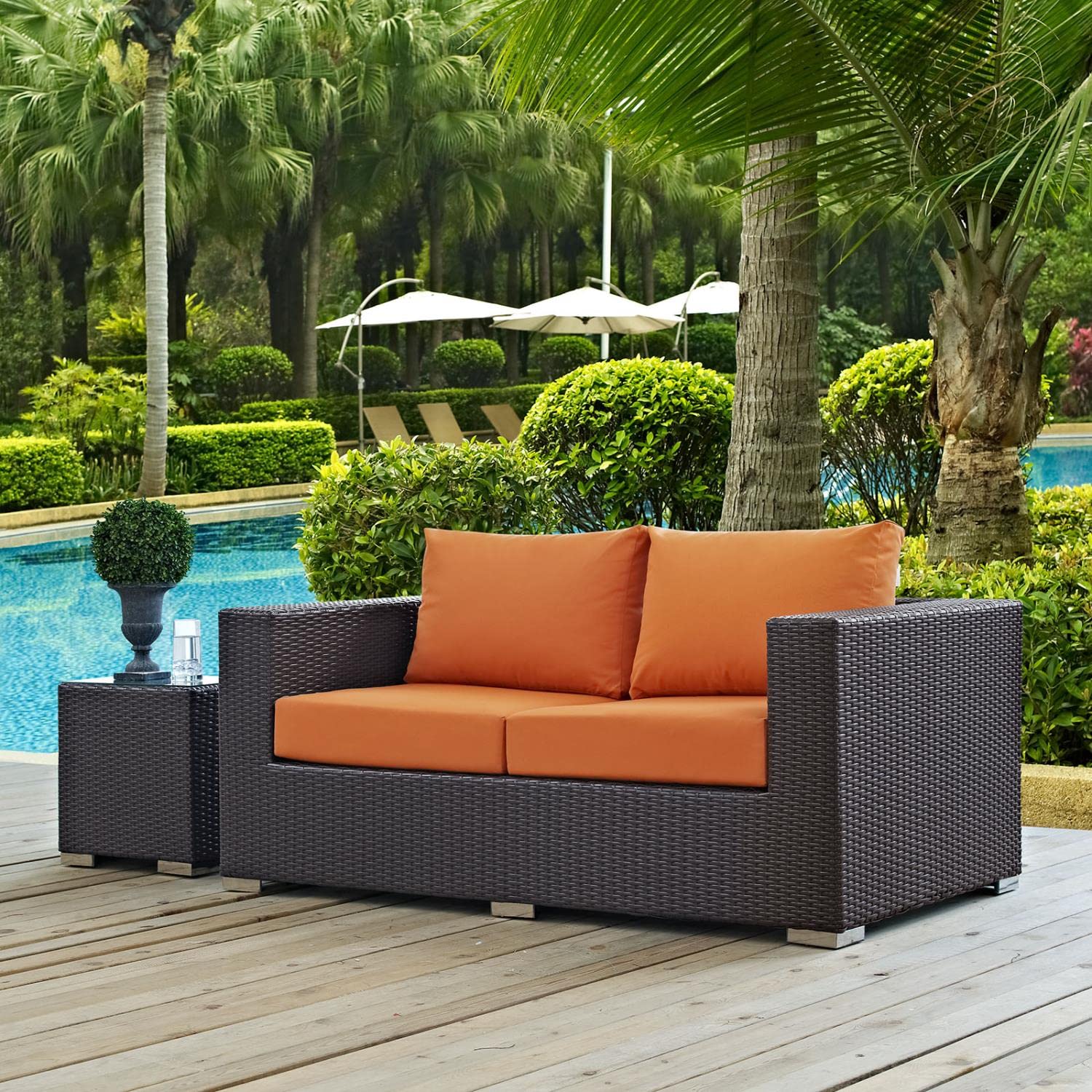 Patio Furniture Sets | Convene Outdoor Sectional Loveseat | Durable Rattan & Aluminum Frame | All-Weather Cushions | Versatile & Stylish Patio Furniture | casafoyer.myshopify.com