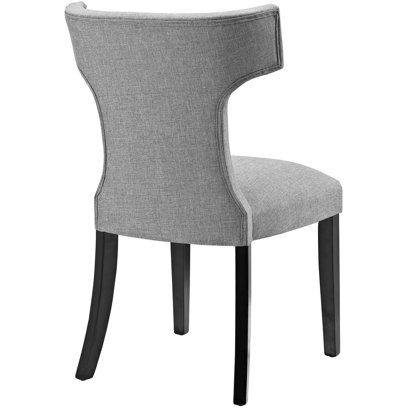 home office desk chairs | CasaFoyer Curve Dining Side Chair | Elegant Design with Nailhead Trim | Plush Foam Padding | Polyester Upholstery | Tapered Wood Legs | Light Gray | casafoyer.myshopify.com