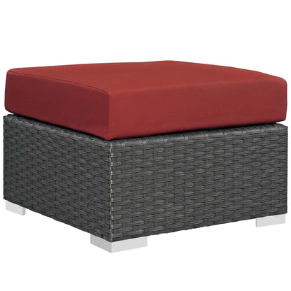 ottomans | Sojourn Outdoor Patio Ottoman | Sturdy & Versatile Seating | Sunbrella Fabric Cushions | UV Protection | casafoyer.myshopify.com