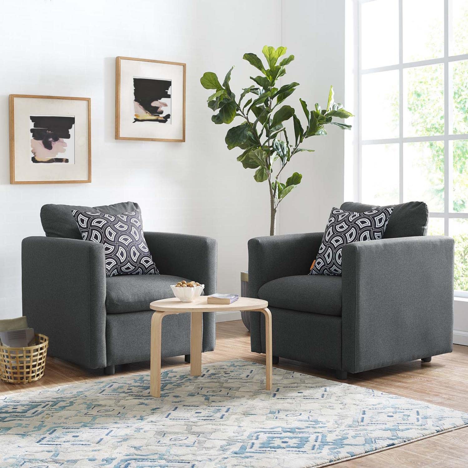 kitchen and dining room sets | CasaFoyer Activate Armchair Set of 2 | Stylish & Versatile Lounging Chairs | Family Room, Office, Small Living Space | Comfortable & Easy to Unpack | 441 lbs Weight Capacity | Black Wood Legs | casafoyer.myshopify.com