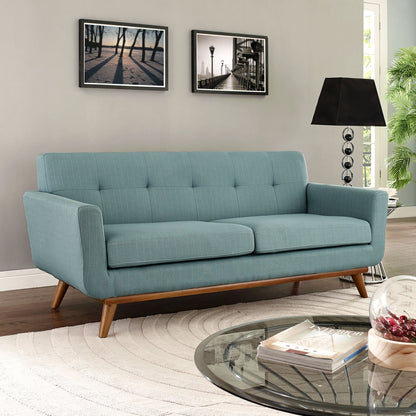 Sofa & chair Sets | Engage Loveseat | Cozy Lounge Experience | Gentle Curves, Dual Cushions | Tufted Buttons, Cherry Wood Legs | Perfect for Relaxation, Conversations | casafoyer.myshopify.com