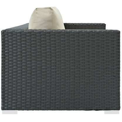 Patio Furniture Sets | Sojourn Outdoor Patio Loveseat | Sunbrella Cushions | Synthetic Rattan | UV Protection | Aluminum Frame | Ideal for Patio, Backyard, Poolside | casafoyer.myshopify.com