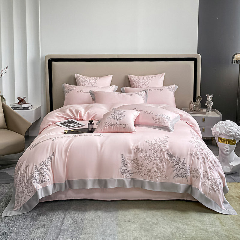 Bed Linen | CasaFoyer High-end Embroidered Lyocell Fiber Bedding Four-piece Set | casafoyer.myshopify.com