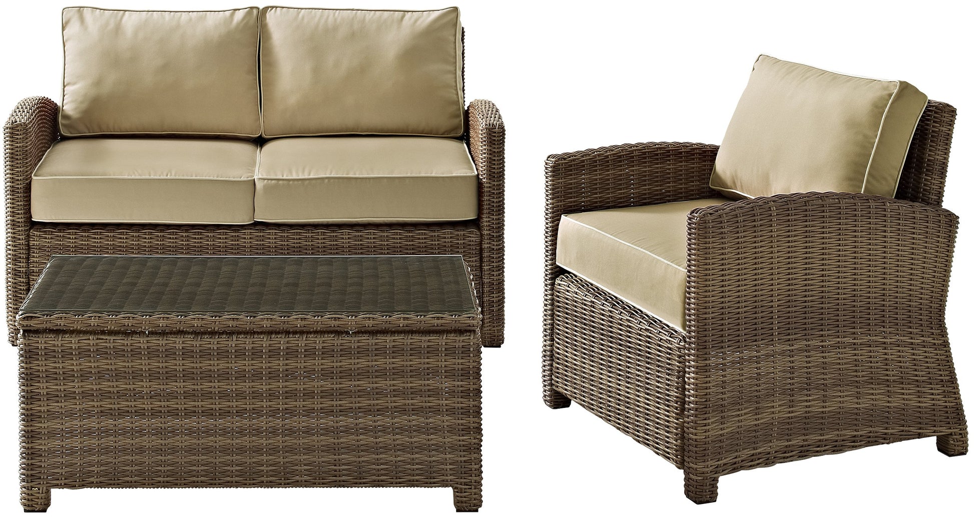Patio Furniture Sets | CasaFoyers Bradenton Collection | All-Weather Wicker Outdoor Seating Set | Sand Cushions | Elevate your outdoor space with elegance, comfort, and durability. | casafoyer.myshopify.com