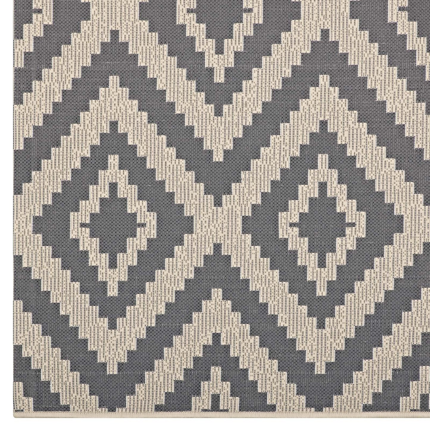 Carpet & Rugs | CasaFoyer Jagged Geometric Diamond Trellis Indoor/Outdoor Area Rug | Durable, Fade & Stain Resistant | 8x10 | Gray/Beige | casafoyer.myshopify.com