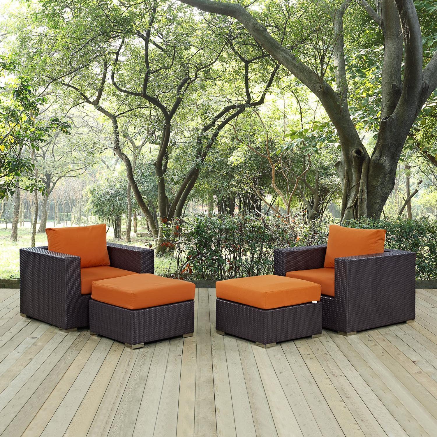 kitchen and dining room sets | CasaFoyer Convene Outdoor Sectional Set | Durable Rattan & Aluminum Frame | All-Weather Cushions | 4 Piece Patio Sofa & Ottoman | casafoyer.myshopify.com