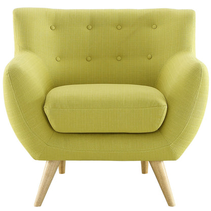 home office desk chairs | CasaFoyer Wholesale | Plush Dual Cushion Organic Armchair | Natural Wood Legs | Modern Stylish Upholstered Fabric | Comfortable Living Room Lounge Area | Wheatgrass | casafoyer.myshopify.com