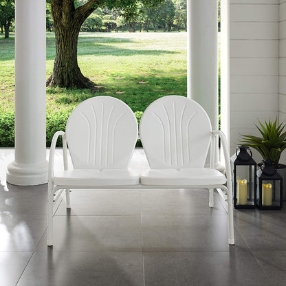 Sofa & chair Sets | Griffith Metal Outdoor Loveseat | Durable Steel Construction | Ultimate Relaxation | White Finish | casafoyer.myshopify.com