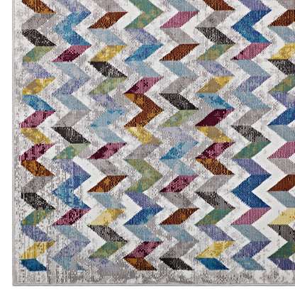 area rugs | CasaFoyer Gemma Chevron Mosaic Area Rug | Vibrant Modern Design | Durable Polypropylene | Stain Resistant | Easy to Clean | 8x10 Size | casafoyer.myshopify.com