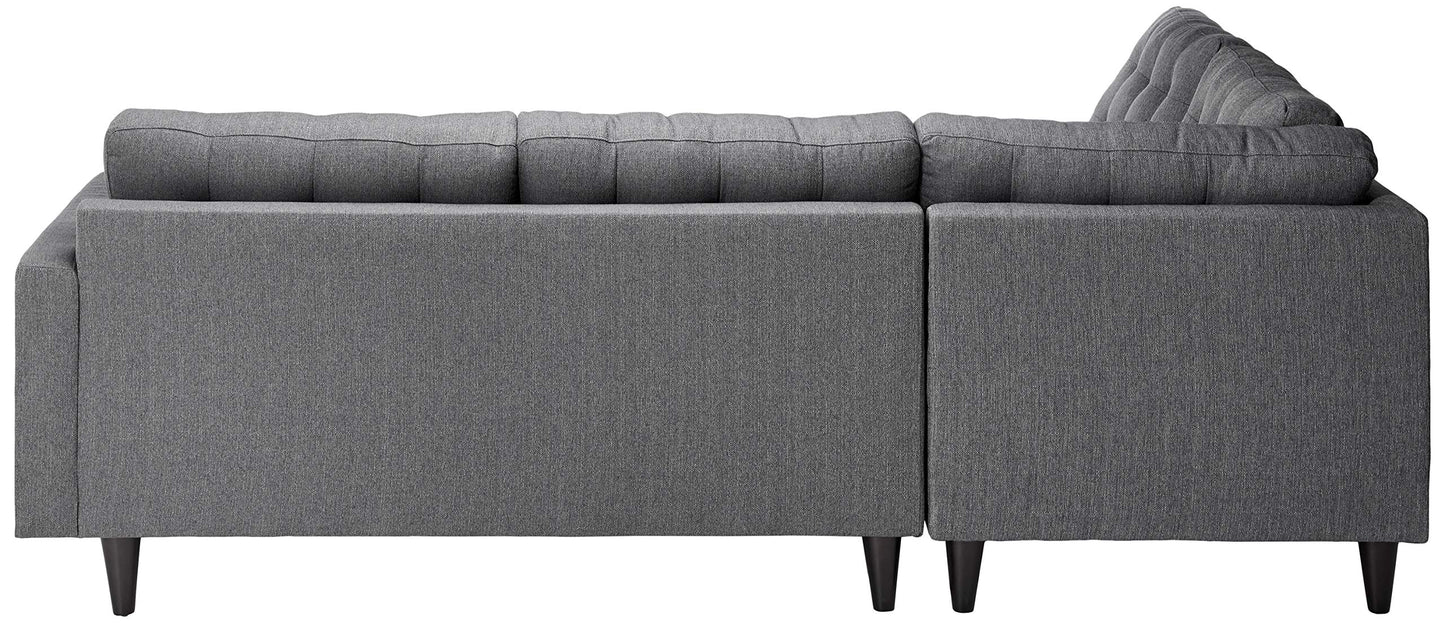 sofas | CasaFoyer Empress Button Tufted Upholstered Fabric Sectional Sofa Set | Gray | 2-Piece Left Bumper & Right Loveseat | Plush Cushions | Regal Armrests | Stain-Resistant Fabric | 660 lbs Capacity | casafoyer.myshopify.com