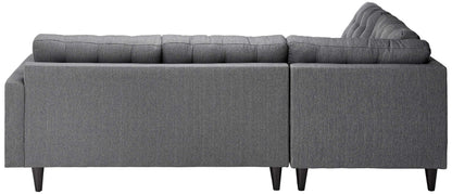 sofas | CasaFoyer Empress Button Tufted Upholstered Fabric Sectional Sofa Set | Gray | 2-Piece Left Bumper & Right Loveseat | Plush Cushions | Regal Armrests | Stain-Resistant Fabric | 660 lbs Capacity | casafoyer.myshopify.com