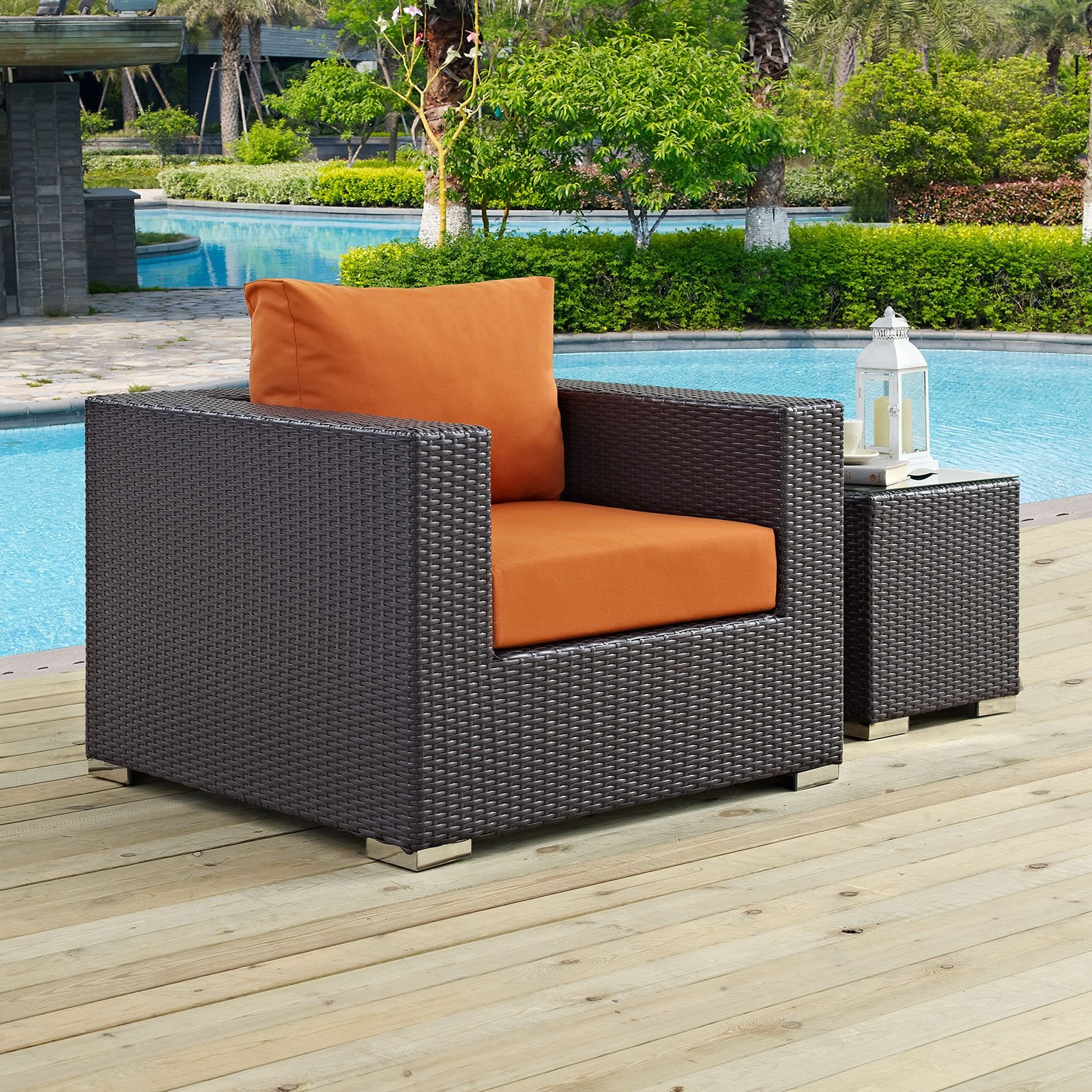 Patio Furniture Sets | Convene Outdoor Sectional Arm Chair | Durable Rattan & Aluminum Frame | Customizable Design | All-Weather Cushions | Patio, Backyard, Poolside | casafoyer.myshopify.com