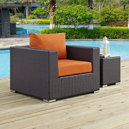 Patio Furniture Sets | Convene Outdoor Sectional Arm Chair | Durable Rattan & Aluminum Frame | Customizable Design | All-Weather Cushions | Patio, Backyard, Poolside | casafoyer.myshopify.com