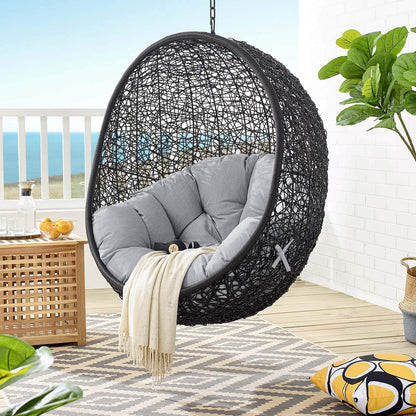 porch swings | Ergode Encase Outdoor Patio Swing Chair | Exotic Island Retreat | Synthetic Rattan Weave | All-Weather Cushion | Durable Steel Frame | Adjustable Chain | Weather & UV Resistant | Indoor/Outdoor Use | casafoyer.myshopify.com