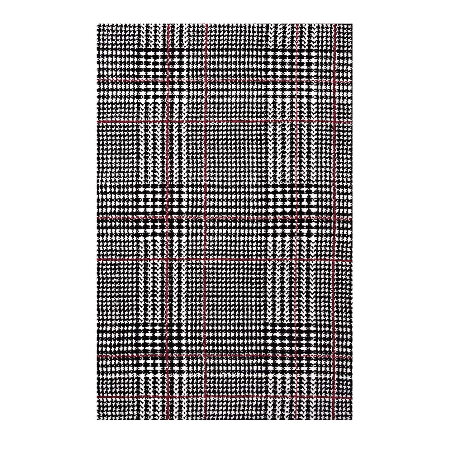 area rugs | CasaFoyer Kaja Criss-Cross Modern Abstract Area Rug | Soft Polyester Microfiber | Jute Bottom | Stain-Resistant | Non-Shedding | High-Traffic | 5x8 | Ivory, Black, Red | casafoyer.myshopify.com