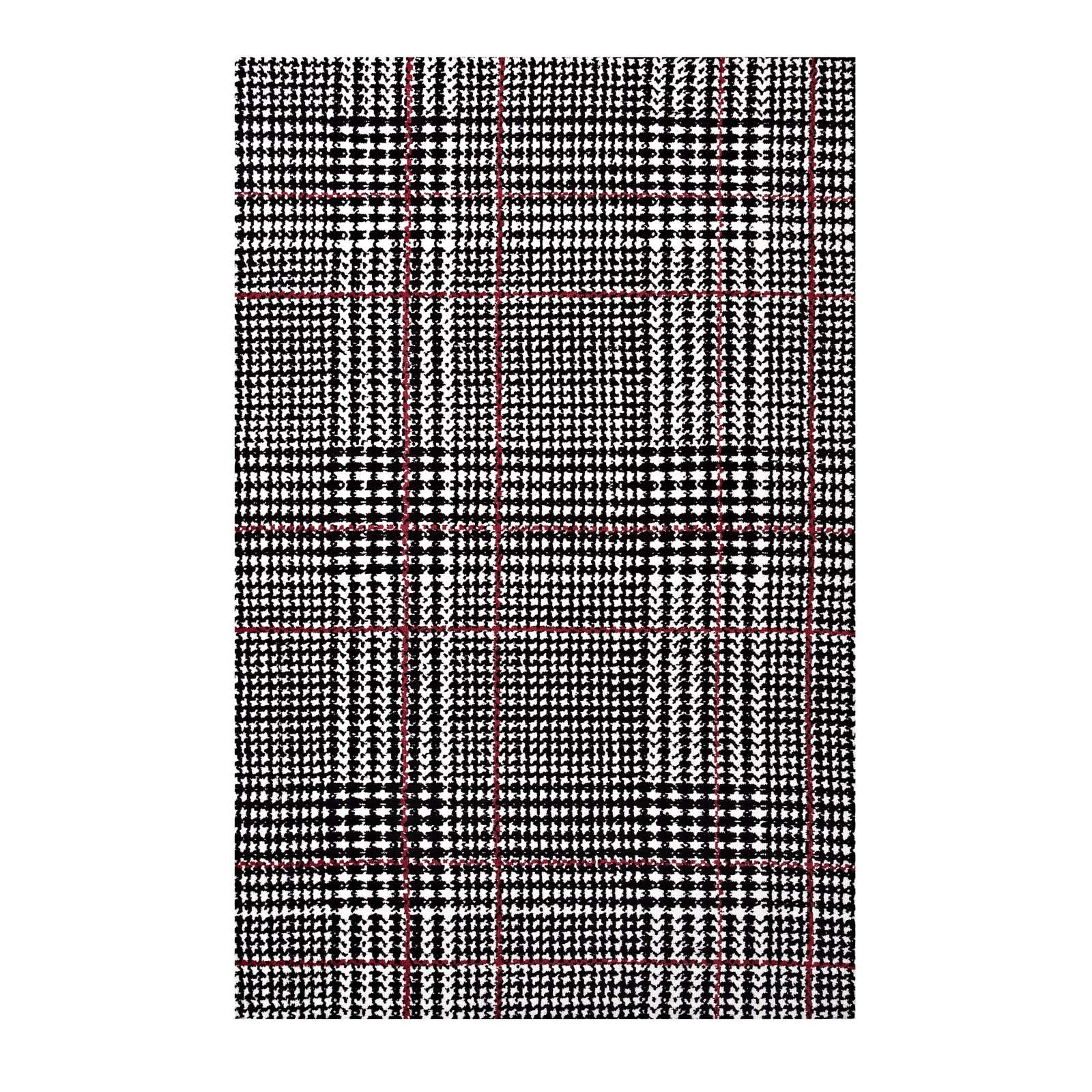 area rugs | CasaFoyer Kaja Criss-Cross Modern Abstract Area Rug | Soft Polyester Microfiber | Jute Bottom | Stain-Resistant | Non-Shedding | High-Traffic | 5x8 | Ivory, Black, Red | casafoyer.myshopify.com