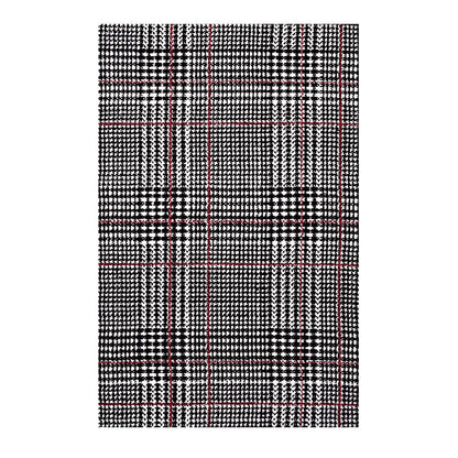 area rugs | CasaFoyer Kaja Criss-Cross Modern Abstract Area Rug | Soft Polyester Microfiber | Jute Bottom | Stain-Resistant | Non-Shedding | High-Traffic | 5x8 | Ivory, Black, Red | casafoyer.myshopify.com