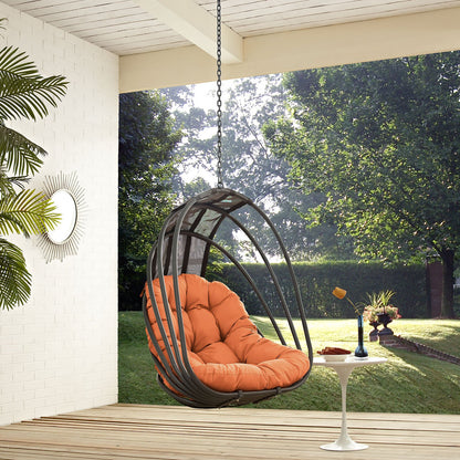 porch swings | Ergode Whisk Outdoor Patio Hanging Swing Chair | Adjustable Chain | Weather-Resistant Cushion | UV Protection | Sun Shade | casafoyer.myshopify.com