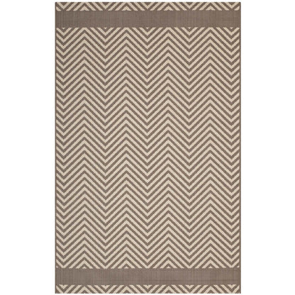 Carpet & Rugs | CasaFoyer Optica Chevron With End Borders 5x8 Indoor/Outdoor Area Rug | Stylish & Durable | Fade & Stain Resistant | Light/Dark Beige | casafoyer.myshopify.com